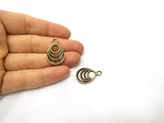 6 Antique Bronze Charm Antique Bronze Plated Charm (28x18mm) G17435