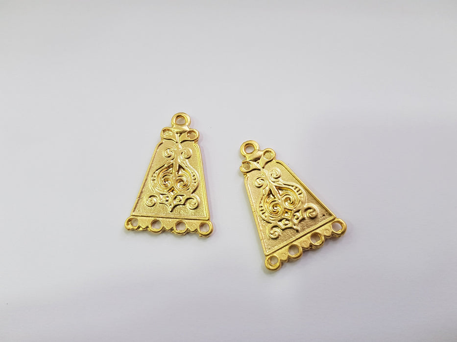 2 Gold Charms Gold Plated Charms  (40mm)  G17442