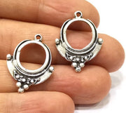 4 Silver Charms Antique Silver Plated Charms (27x20mm)  G16495