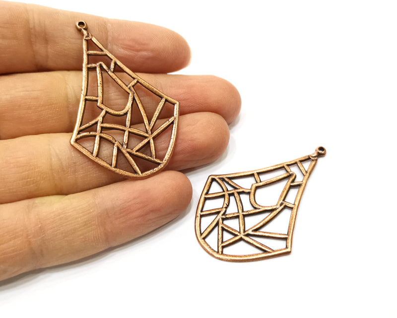 2 Copper Charm Antique Copper Plated Charm (52x35mm) G17691