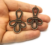 2 Copper Charm Antique Copper Charm (48x31mm) G17703