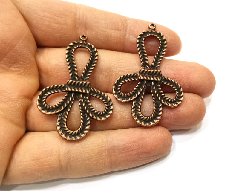 2 Copper Charm Antique Copper Charm (48x31mm) G17703