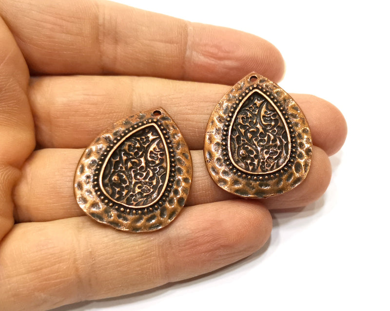 2 Charm Antique Copper Charm (34x22mm) G17702