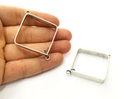 2 Silver Connector Charms Antique Silver Plated Charms (78x49mm)  G17709