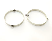 2 Silver Connector Charms Antique Silver Plated Charms (50mm)  G17710