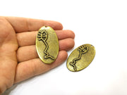 2 Antique Bronze Charm Antique Bronze Plated Charm (52x28mm) G17714