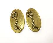 2 Antique Bronze Charm Antique Bronze Plated Charm (52x28mm) G17714
