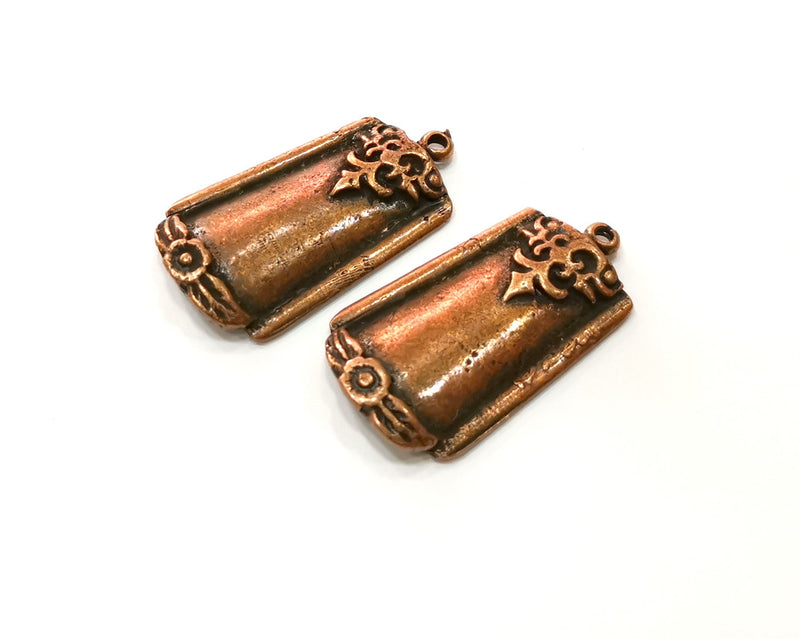 2 Copper Charm Antique Copper Charm (33x18mm) G17718