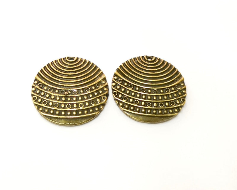 2 Antique Bronze Charm Antique Bronze Plated Charm (30mm) G17720
