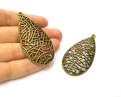 2 Antique Bronze Charm Antique Bronze Plated Charm (71x34mm) G17722