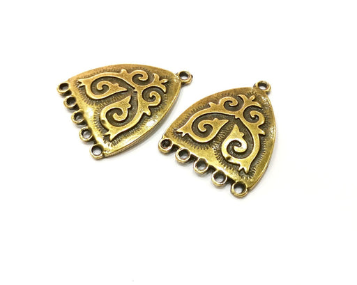 2 Antique Bronze Charm Connector Antique Bronze Plated Charm (32x25mm) G17724