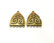 2 Antique Bronze Charm Connector Antique Bronze Plated Charm (32x25mm) G17724