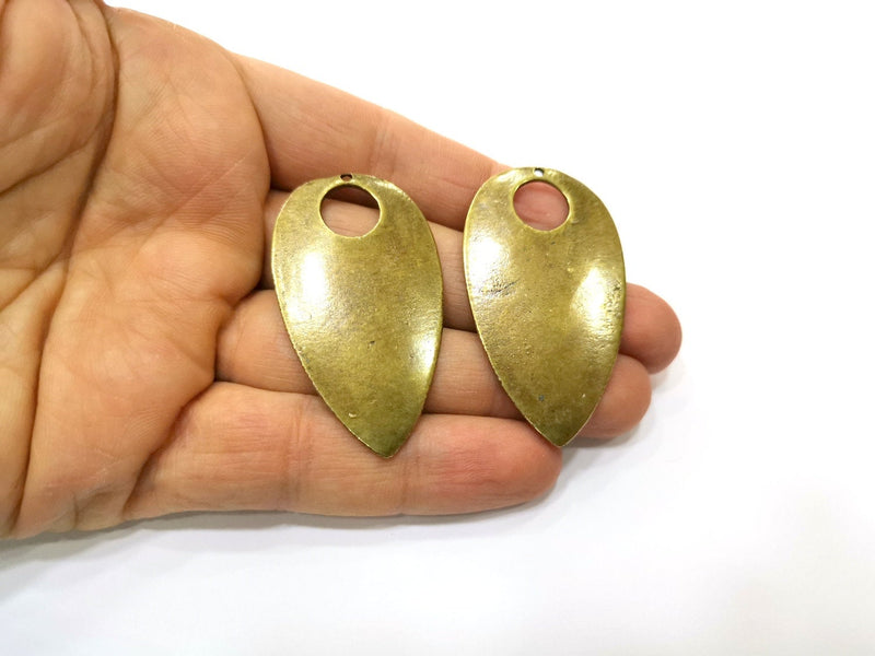 2 Antique Bronze Charm Antique Bronze Plated Charm (52x30mm) G17727