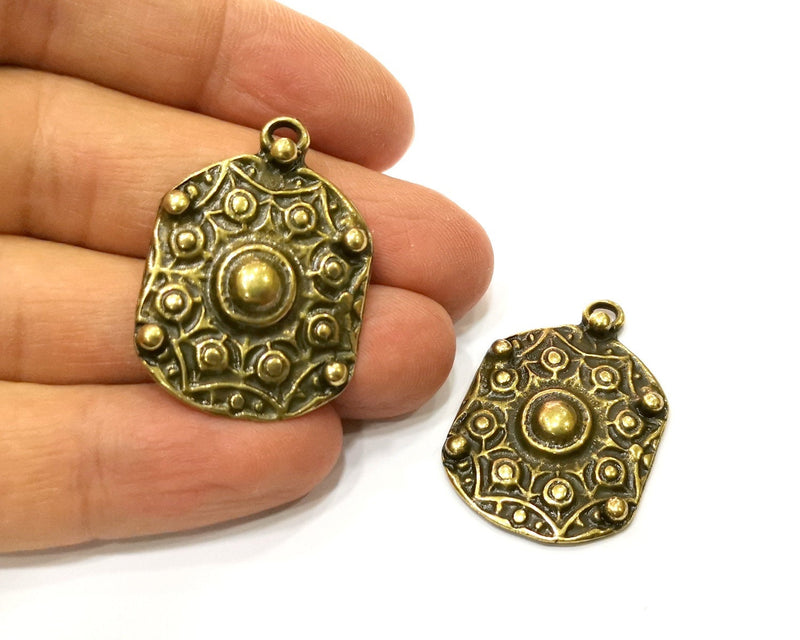 2 Antique Bronze Charm Antique Bronze Plated Charm (36x25mm) G17728