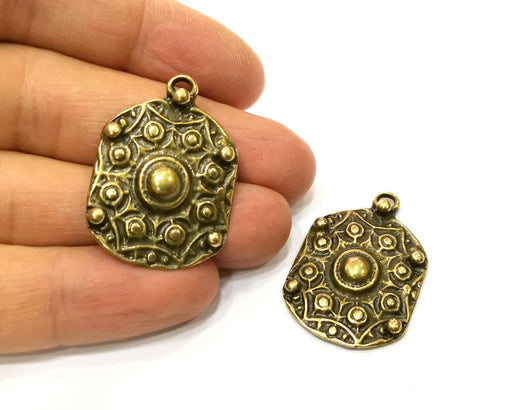 2 Antique Bronze Charm Antique Bronze Plated Charm (36x25mm) G17728