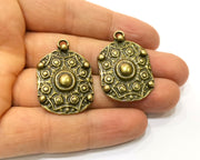 2 Antique Bronze Charm Antique Bronze Plated Charm (36x25mm) G17728