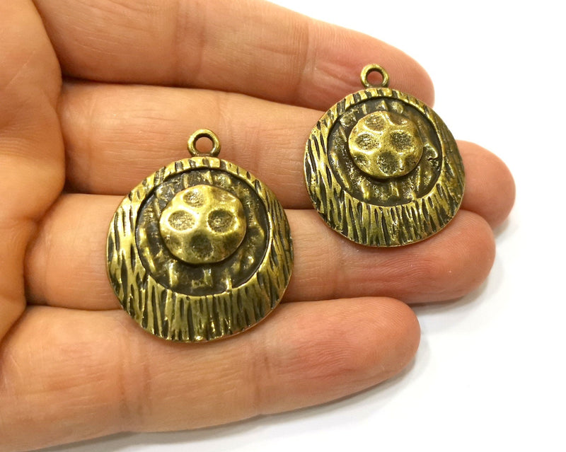 2 Antique Bronze Charm Antique Bronze Plated Charm (29mm) G17732