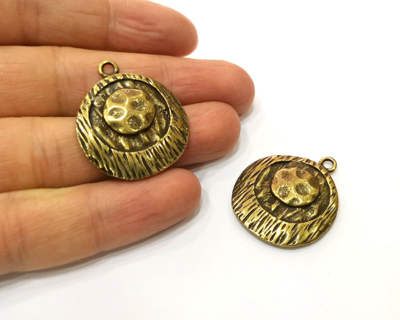 2 Antique Bronze Charm Antique Bronze Plated Charm (29mm) G17732