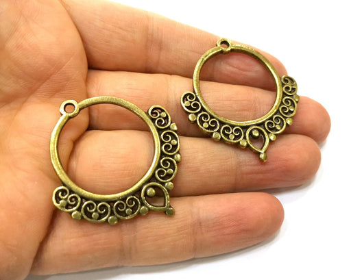 2 Antique Bronze Charm Antique Bronze Plated Charm (42x39mm) G17733