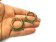 2 Antique Bronze Charm Antique Bronze Plated Charm (42x39mm) G17733