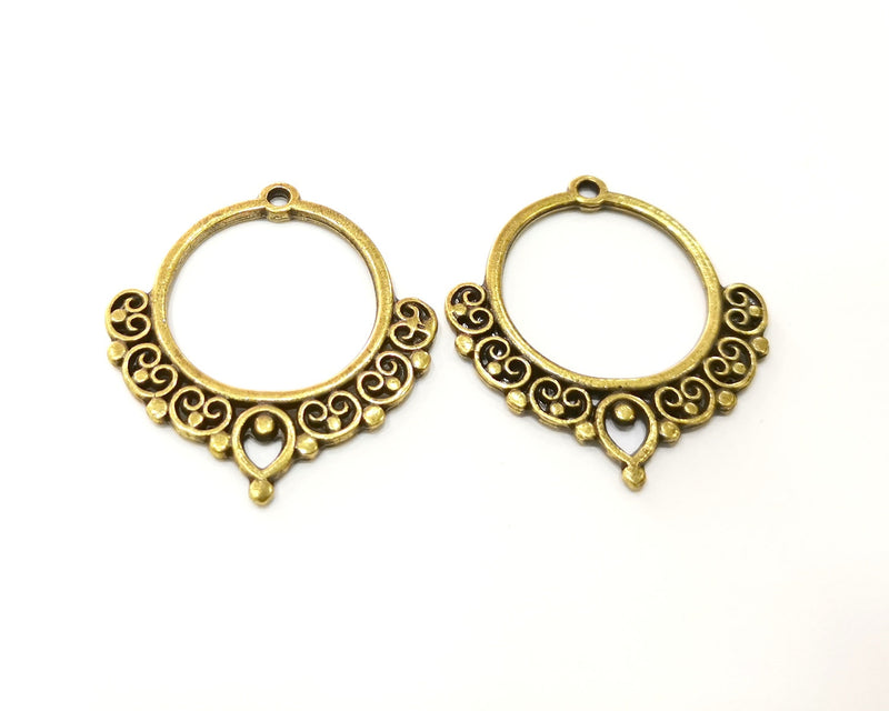 2 Antique Bronze Charm Antique Bronze Plated Charm (42x39mm) G17733