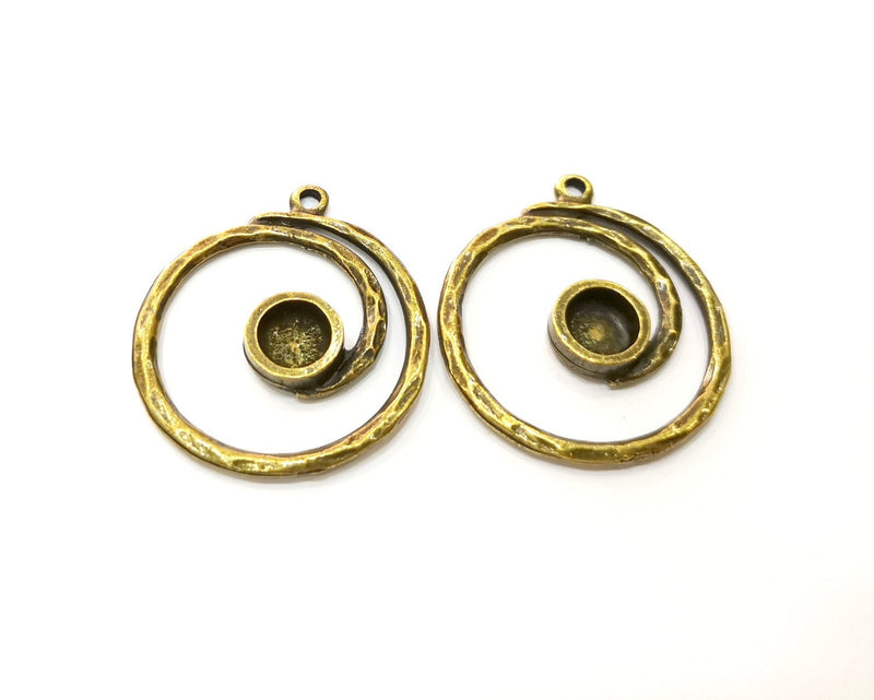 Antique Bronze Pendant Blank inlay Blank Mosaic Blank Resin Blank Bezel Base Setting Mountings Antique Bronze Plated (8mm blank) G17735