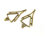 2 Antique Bronze Charm Antique Bronze Plated Charm (63x33mm) G17739
