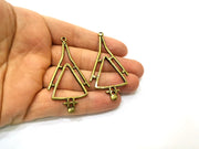 2 Antique Bronze Charm Antique Bronze Plated Charm (63x33mm) G17739