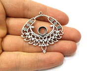 2 Silver Charms Antique Silver Plated Charms (43mm)  G17468