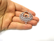 2 Silver Charms Antique Silver Plated Charms (43mm)  G17468