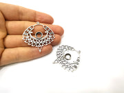 2 Silver Charms Antique Silver Plated Charms (43mm)  G17468