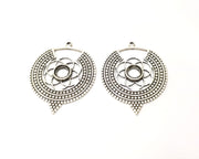 2 Silver Charms Antique Silver Plated Charms (43mm)  G17471