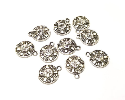 10 Silver Charms Antique Silver Plated Charms (16x14mm)  G17475