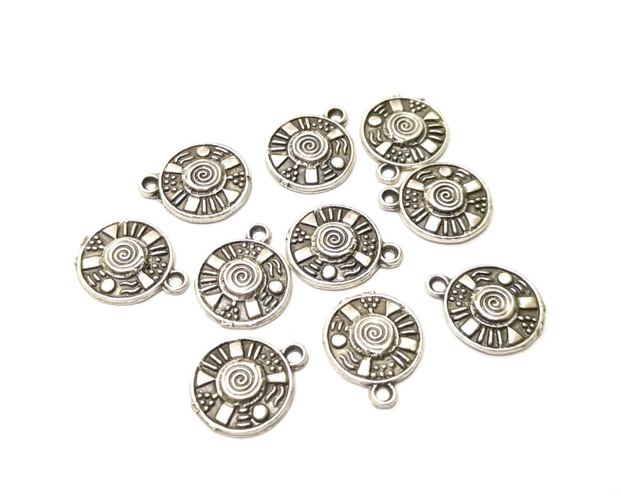 10 Silver Charms Antique Silver Plated Charms (16x14mm)  G17475