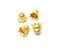 2 Gold Plated Brass Flower Cone Charms  12mm  G17477