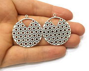 2 Silver Charms Antique Silver Plated Charms (37x33mm)  G17478