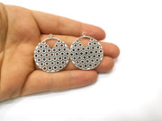 2 Silver Charms Antique Silver Plated Charms (37x33mm)  G17478