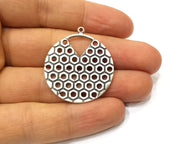 2 Silver Charms Antique Silver Plated Charms (37x33mm)  G17478