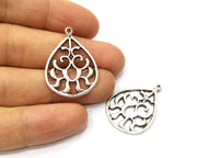 5 Silver Charms Antique Silver Plated Charms (32x23mm)  G17480