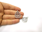 5 Silver Charms Antique Silver Plated Charms (32x23mm)  G17480