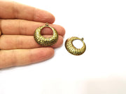 4 Antique Bronze Hammered Charm Antique Bronze Plated Charm (29mm) G17745