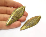 2 Antique Bronze Charm Antique Bronze Plated Charm (75x23mm) G17750