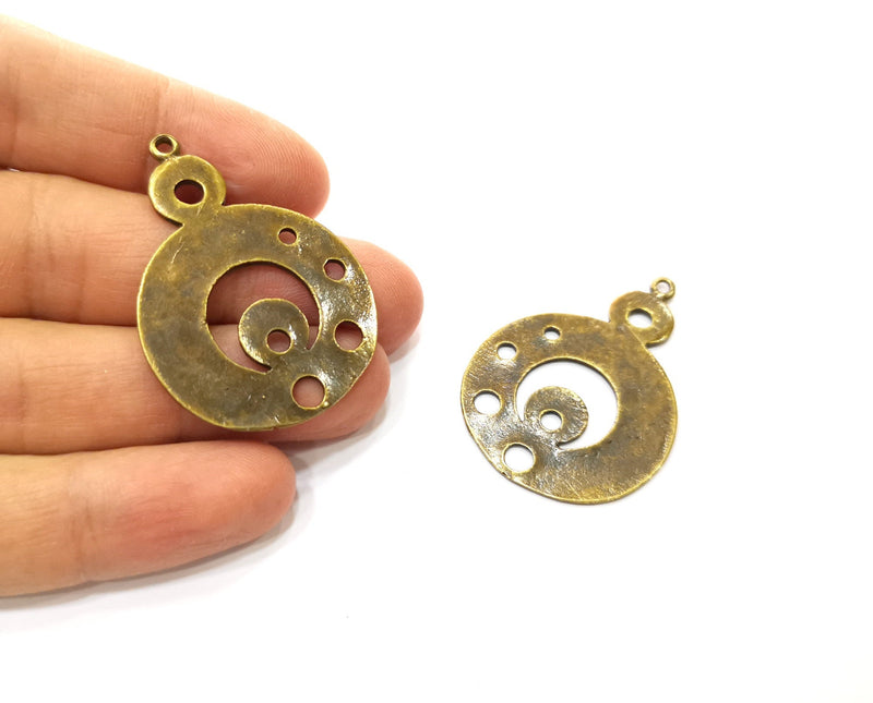 2 Antique Bronze Charm Antique Bronze Plated Charm (45x32mm) G17751