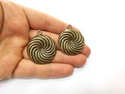 2 Spiral Charm Antique Bronze Plated Charm (40x34mm) G17755