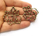 2 Antique Bronze Charm Antique Bronze Plated Charm (41x39mm) G17757