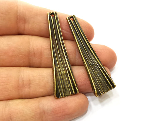 2 Antique Bronze Charm Antique Bronze Plated Charm (58x14mm) G17760