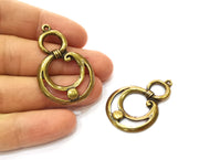2 Antique Bronze Charm Antique Bronze Plated Charm (44x28mm) G17761