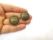 2 Antique Bronze Charm Connector Antique Bronze Plated Charm (29mm) G17762