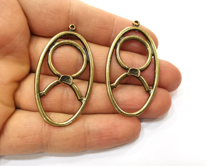4 Antique Bronze Charm Antique Bronze Plated Charm (50x27mm) G17763