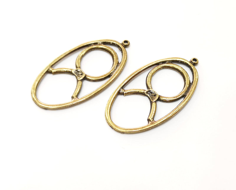 4 Antique Bronze Charm Antique Bronze Plated Charm (50x27mm) G17763